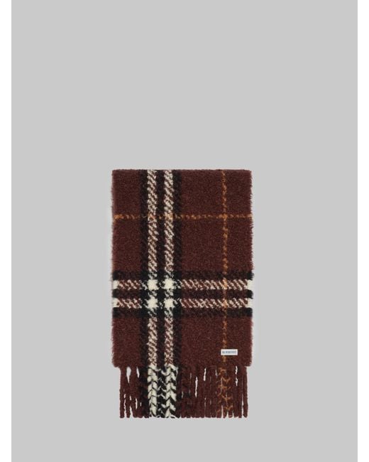 Burberry Brown Check Bouclé Scarf