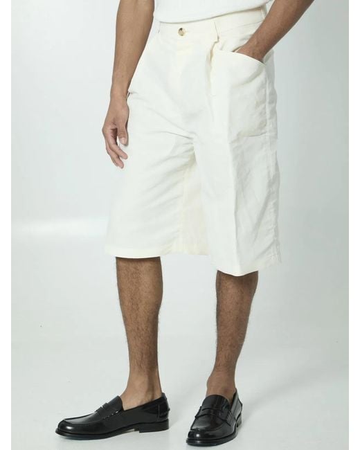 Willy Chavarria White Chilango Shorts for men