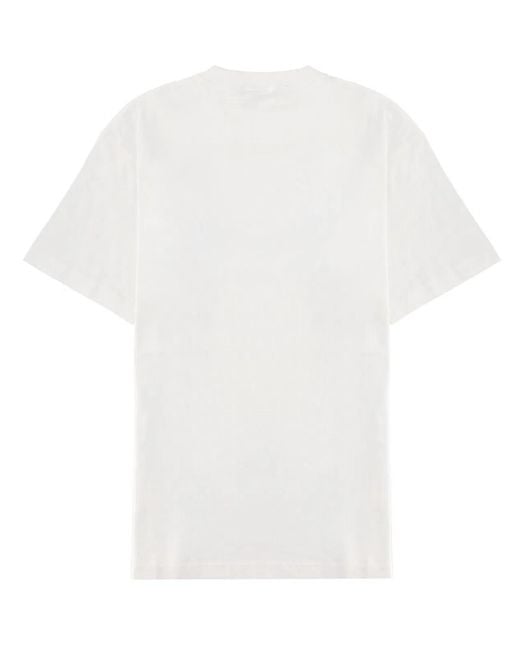 Stone Island White T-Shirt Con Patch Logo for men