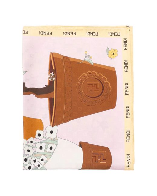 Fendi White Gardening Scarf