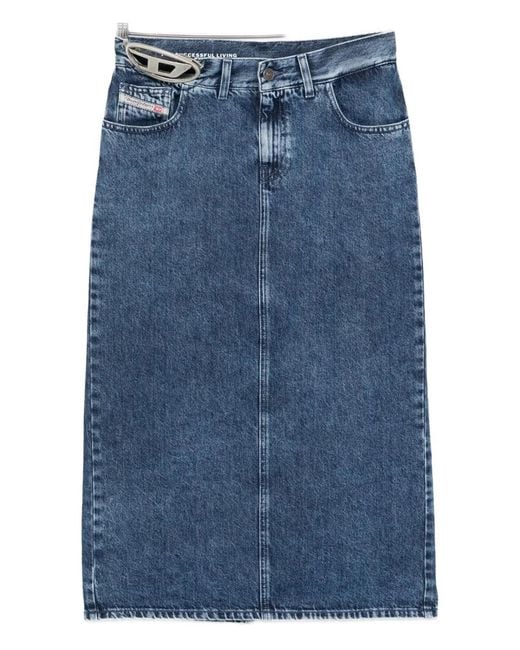 DIESEL Blue Denim Midi Skirt