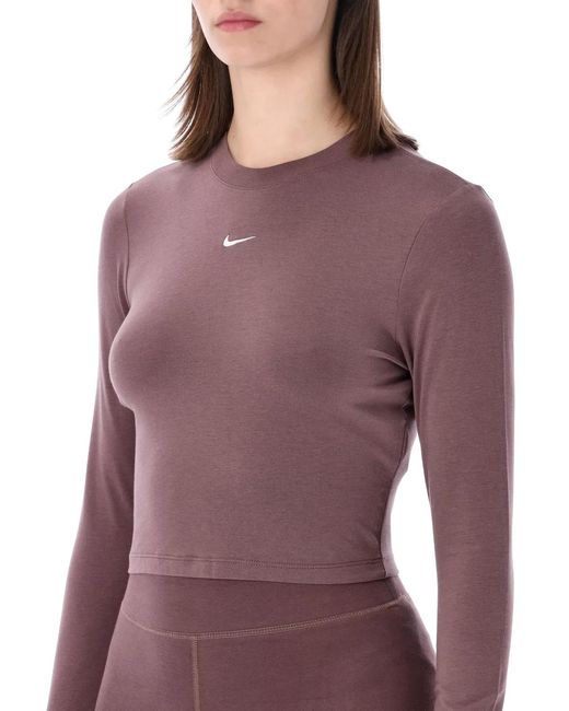 Nike Purple Long-Sleeve Cropped Top