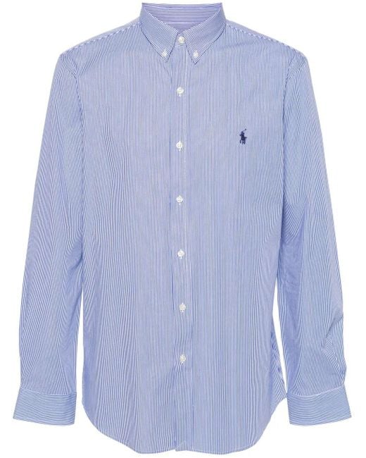 Polo Ralph Lauren Blue Tailored Long Sleeve Sport Shirt for men