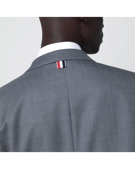 Thom Browne Gray Single-Breasted Wool Jacket for men
