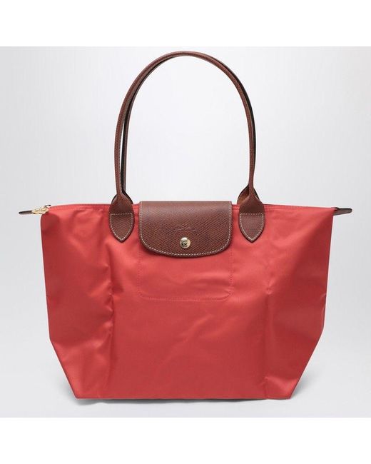 Longchamp Red Le Pliage Original M Shoulder Bag