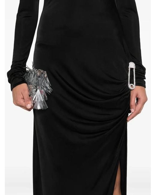 GIUSEPPE DI MORABITO Black Long Sleeve Dress With Draped Design