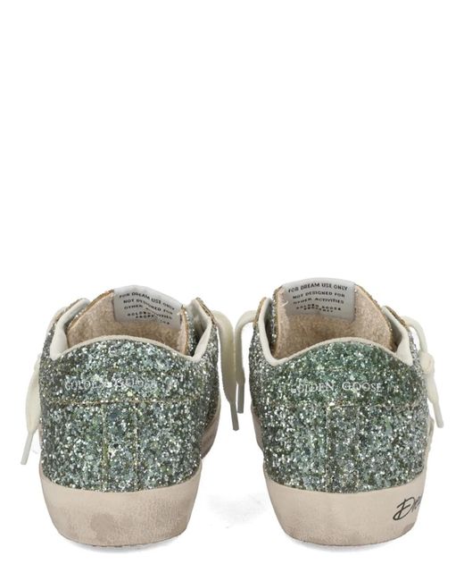 Golden Goose Deluxe Brand White Glitter Super-Star Sneakers