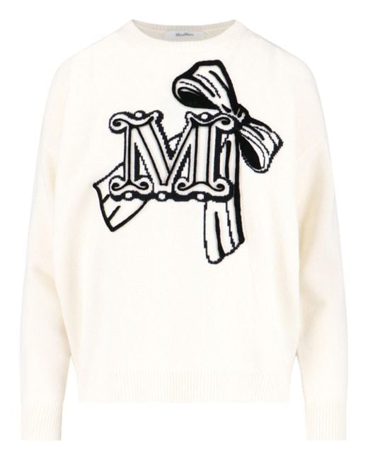 Max Mara White Zurlo Wool And Cashmere Sweater