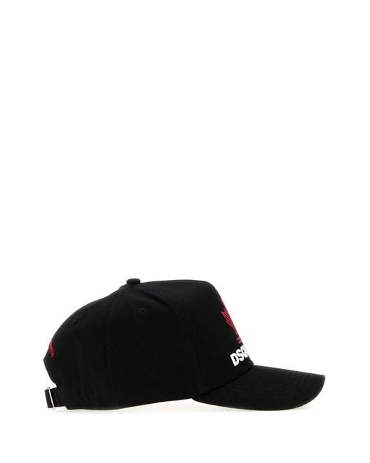 DSquared² Black Baseball Cap for men
