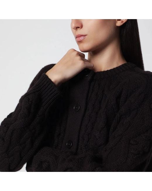Lisa Yang Black Cableknit Cashmere Cardigan