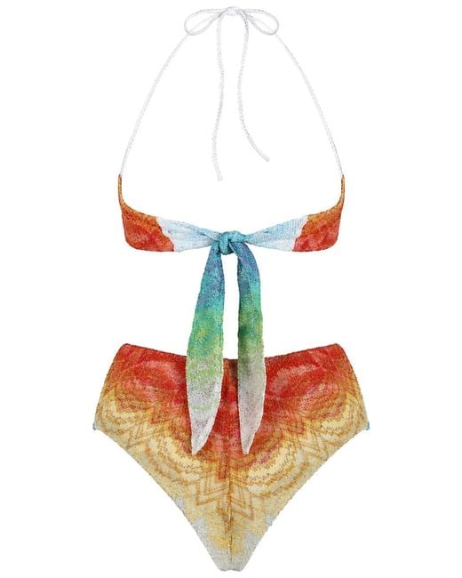 Missoni Blue Costume Bikini Con Motivo Chevron