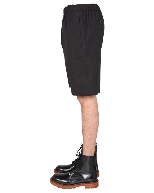 McQueen Black Gabardine Bermuda for men