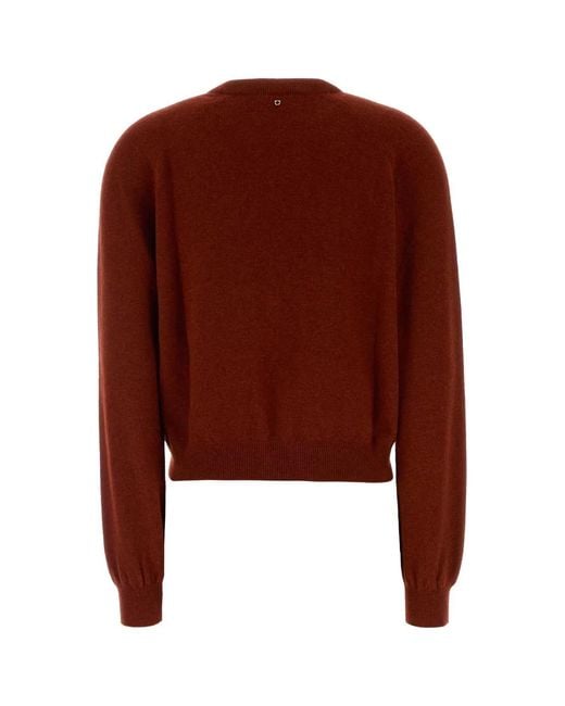 Ferragamo Brown Salvatore Brick Wool Blend Sweater