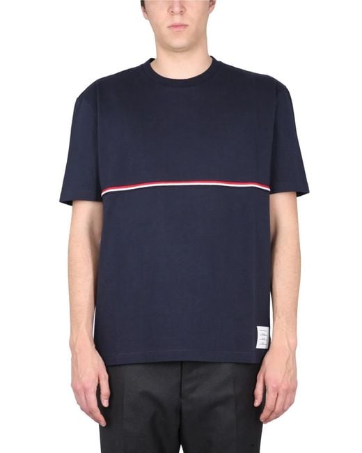 Thom Browne Blue T-Shirt Rwb for men