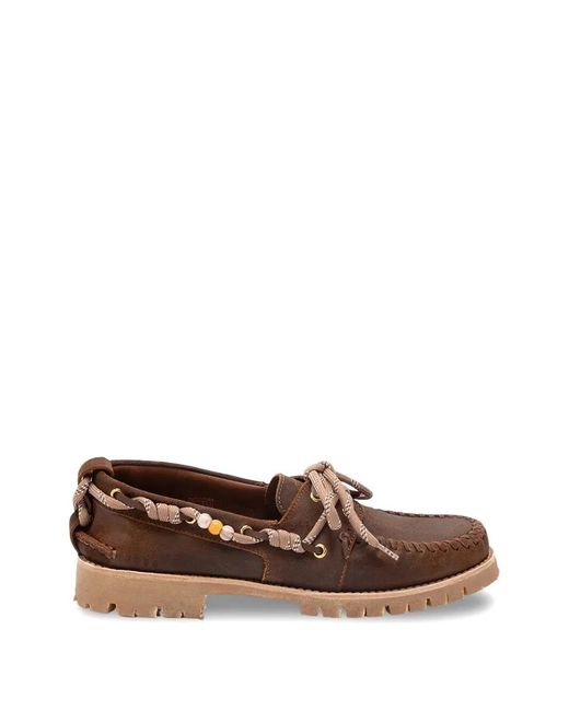 Golden Goose Deluxe Brand Brown "Cruise Loafer" Waxed Suede Upper With Decorative Laces Tank Sole for men