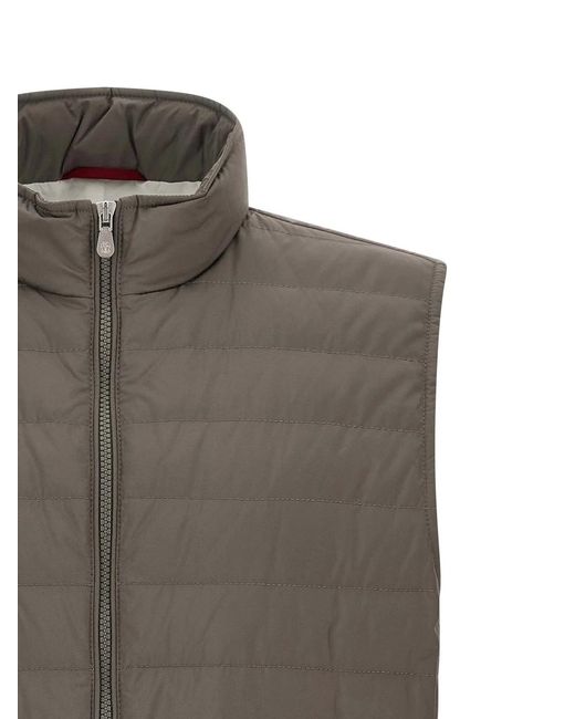 Brunello Cucinelli Brown Quilted Vest for men