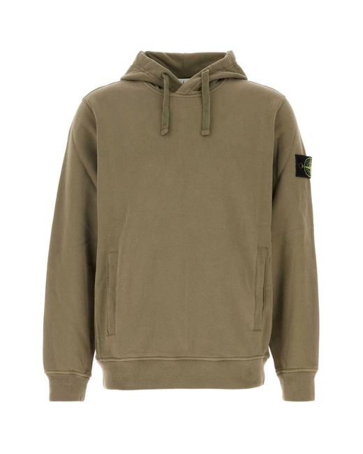 Stone Island Green Hoodie Sweater for men