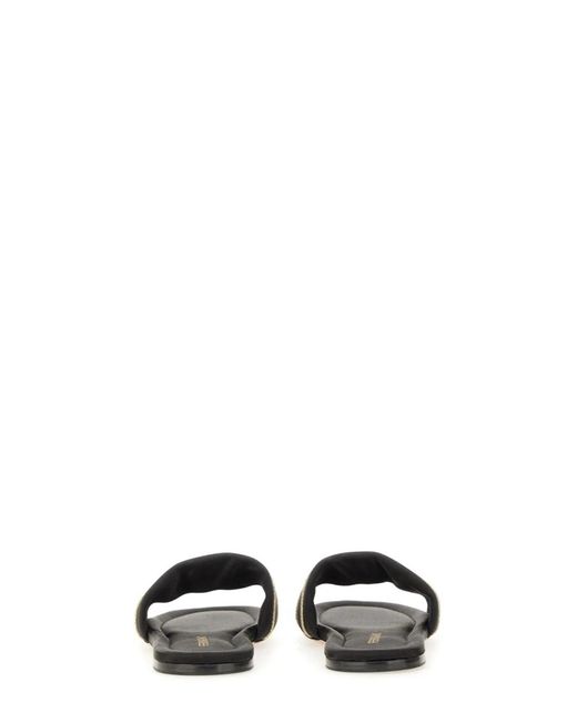 Ferragamo White Satin Mules With Logo