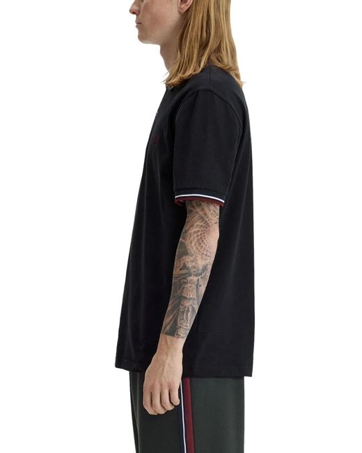Fred Perry Black Polo With Logo for men
