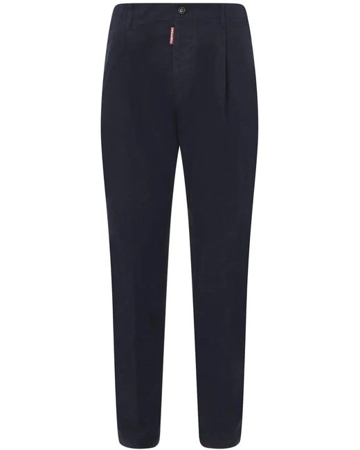 DSquared² Blue Croped Tapered Pants for men