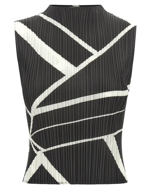 Pleats Please Issey Miyake Gray 'Fold Line' Blouse