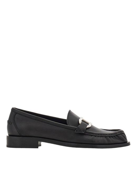 Ferragamo Black Gancini Ornament Loafers