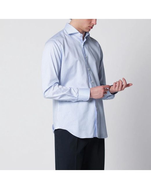 Xacus Blue Cotton Travel Shirt for men