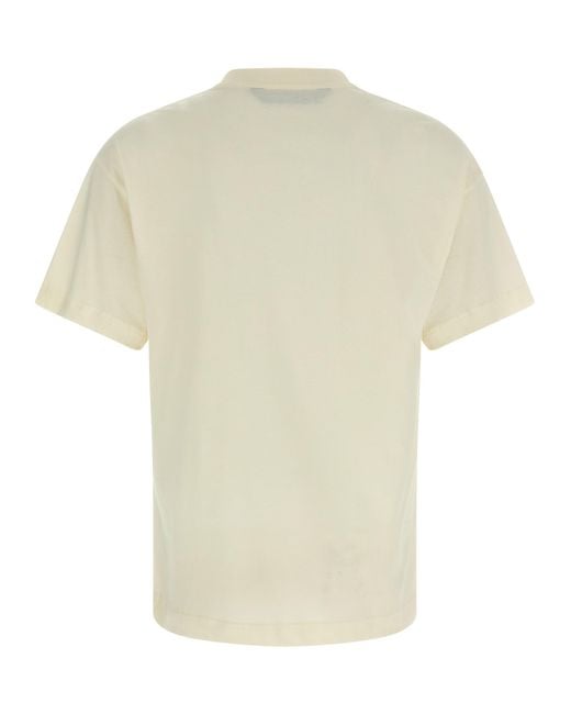 Palm Angels White Logo Print T-Shirt for men