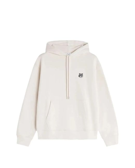 Maison Kitsuné White Maison Kitsuné Lilac Cotton Sweater for men
