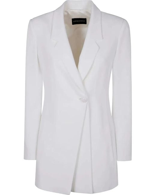 Emporio Armani White Satin Blazer