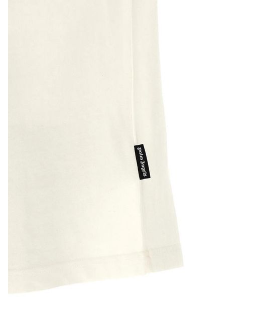 Palm Angels White Printed T-Shirt for men
