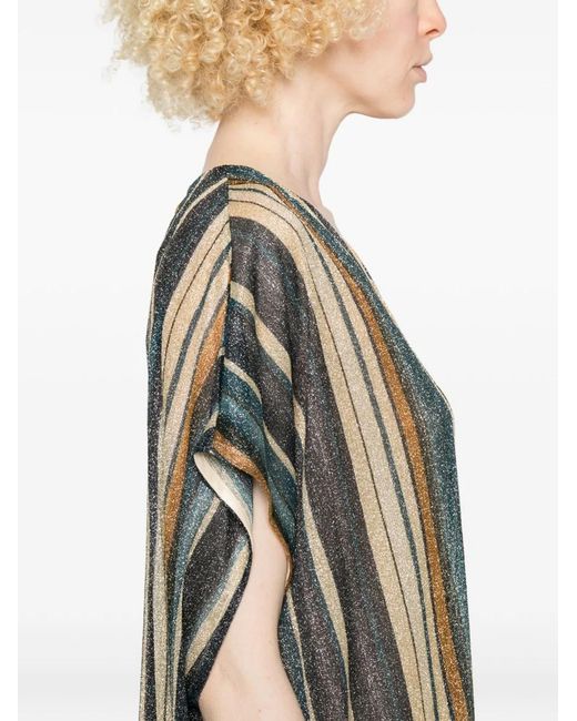 Siyu Green Zoe Striped Kaftan Dress