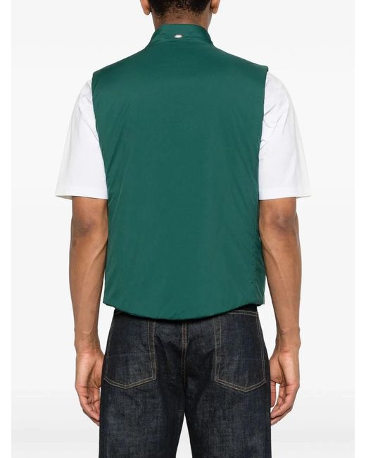 Herno Green Zip Sleeveless Polyamide Gilet for men