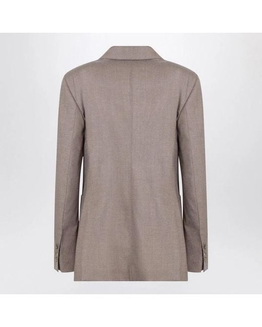 Max Mara Brown Double-Breasted Cashmere Jacket