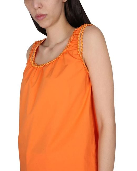 Boutique Moschino Orange Cotton Tops