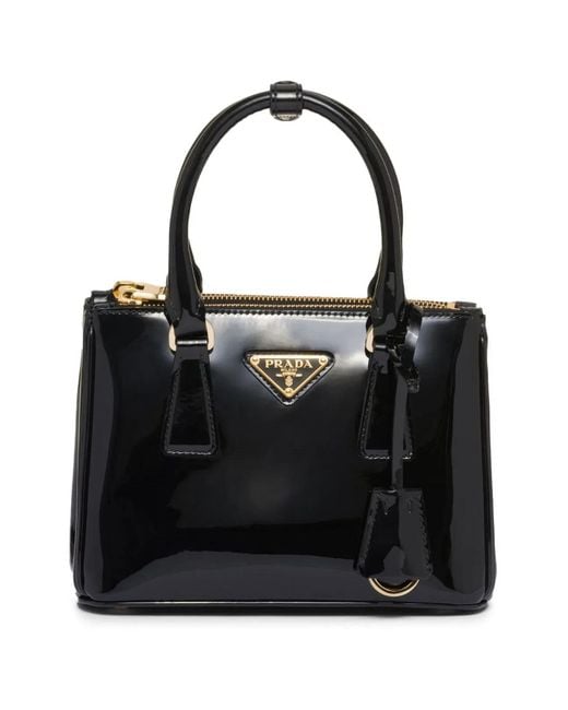 Prada Black Mini Patent Leather Gallery Bag
