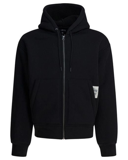 Stussy Blue Stussy Bonded Sherpa Lined Hood Jacket for men