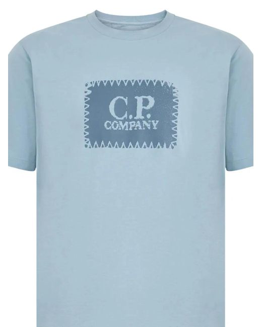 C P Company Blue C.P.Company T-Shirt With Logo Detail for men