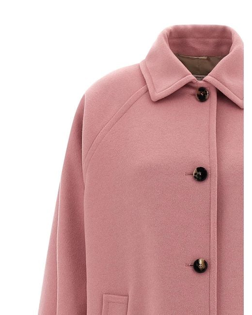 Alberto Biani Pink Wool Coat