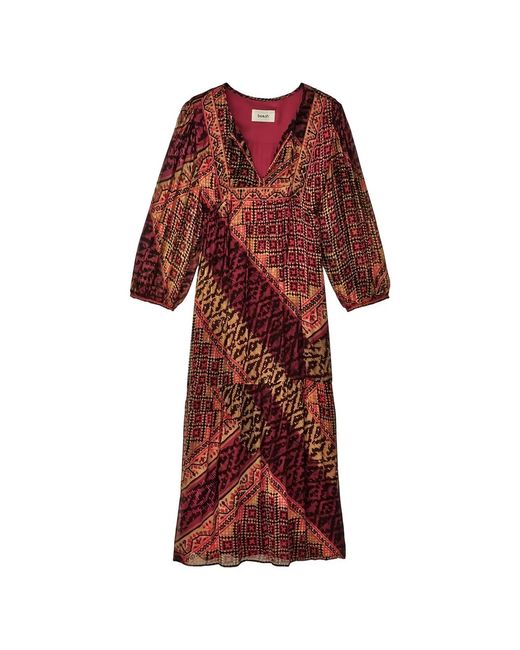 Ba&sh Red Ba&Sh Mm Oria Combi Diamonds Dress