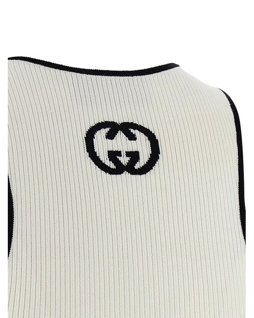 Gucci Gray 'Incrocio Gg' Tank Top