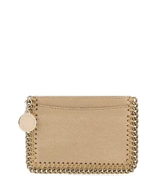 Stella McCartney Natural Falabella Flat Card Holder Eco Shiny Dotted
