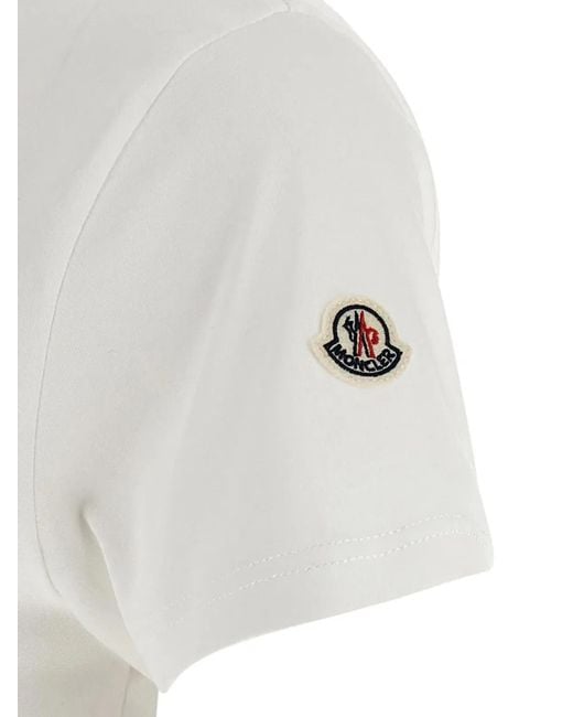 Moncler White Logo Patch Cotton Jersey T-Shirt