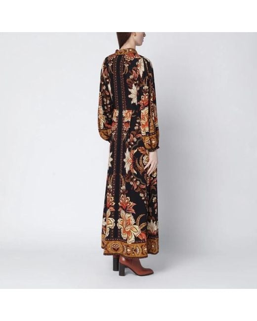 Farm Rio Brown “Majestic Garden” Long Dress