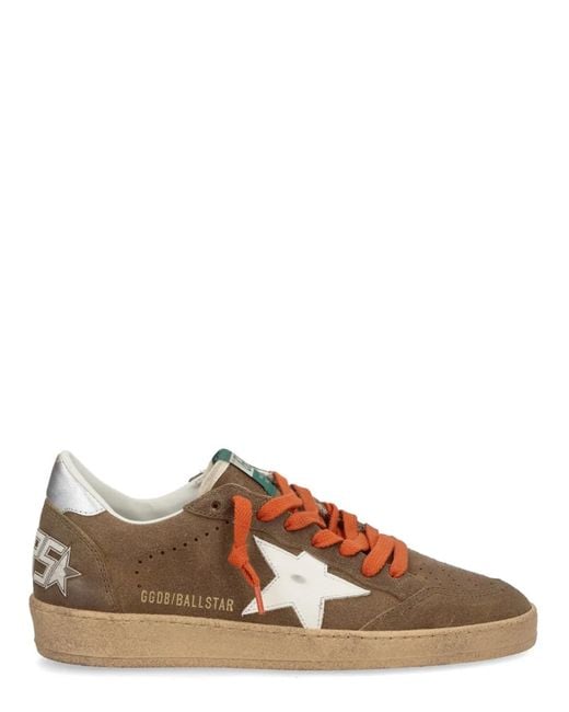 Golden Goose Deluxe Brand Brown Ballstar Waxed Suede Upper Toe Tong for men