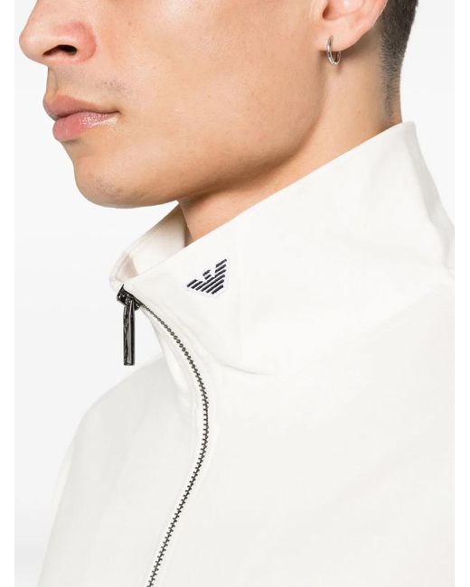 Emporio Armani White Half-Zip Pullover for men