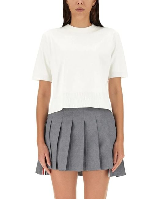 Thom Browne White Boxy Fit T-Shirt