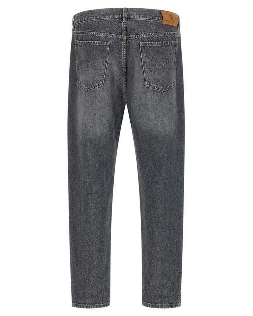 Brunello Cucinelli Gray Jeans Denim Greyscale for men