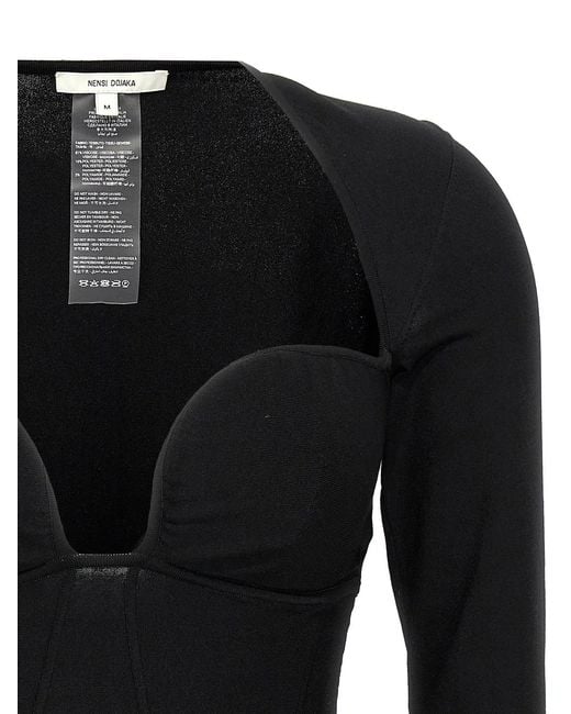 Nensi Dojaka Black Bustier' Top