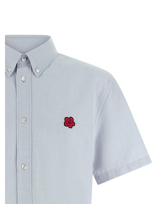 KENZO Blue 'Boke Flower Crest' Shirt for men